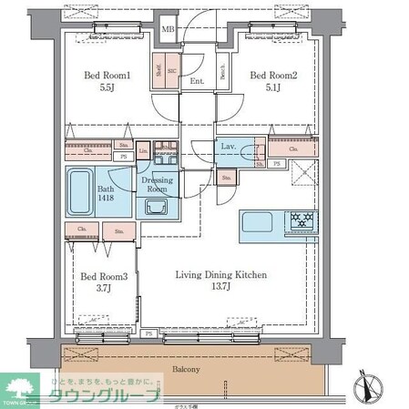 LUXENA+PAWS藤沢の物件間取画像